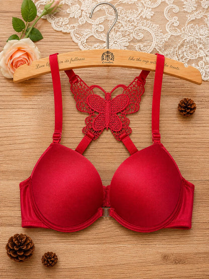 Front Closure Butterfly Back Push-Up Bra