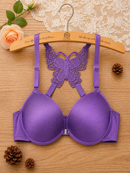 Front Closure Butterfly Back Push-Up Bra