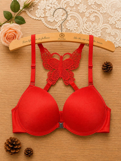 Front Closure Butterfly Back Push-Up Bra
