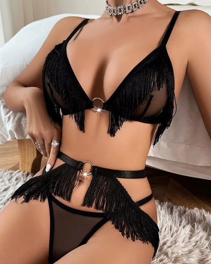 Sexy Tassel Mesh Lingerie Set